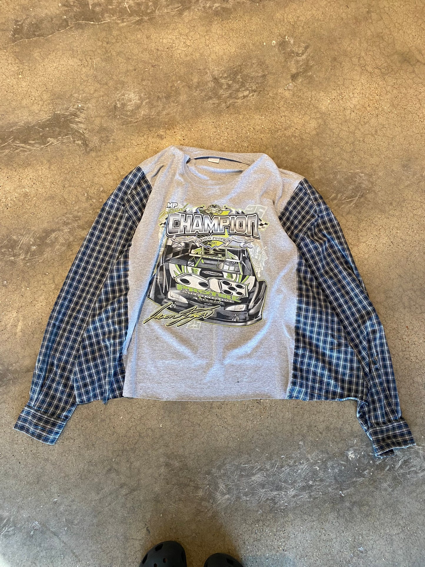 Grey Racing Flannel